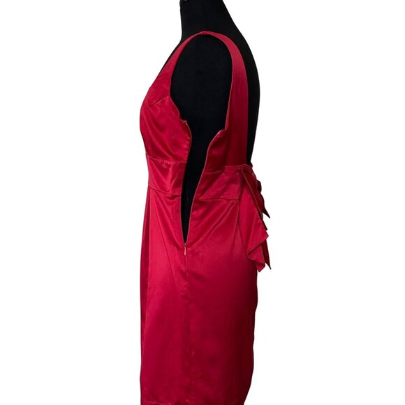 Johnny Martin Red Mini Sleeveless Formal Dress w/Bow Poly Blend Junior's Size 7 - Picture 5 of 16